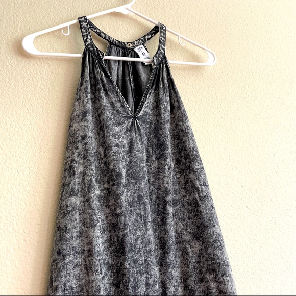 Acid wash retro feel black gray jumpsuit mock neck or halter style neck shape - Picture 1 of 4